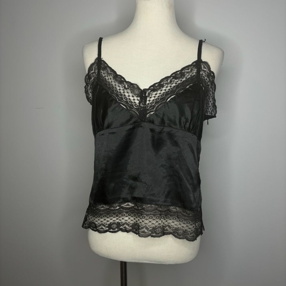 Secret Fantasies- Black Tank Top with Lace Details